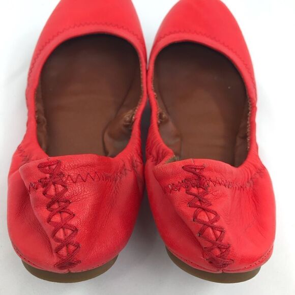 Lucky Brand Emmie Red Leather Elastic Side Ballet Flats - Picture 8 of 15